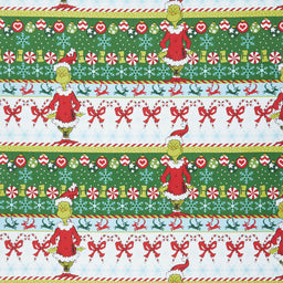 How the Grinch Stole Christmas - Grinch White Candy Stripe Yardage Primary Image