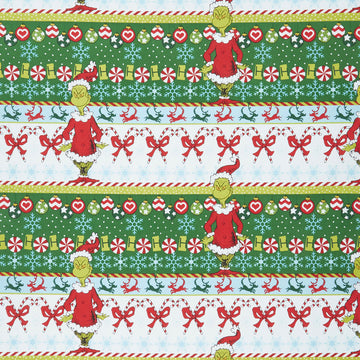 How the Grinch Stole Christmas - Grinch White Candy Stripe Yardage Primary Image