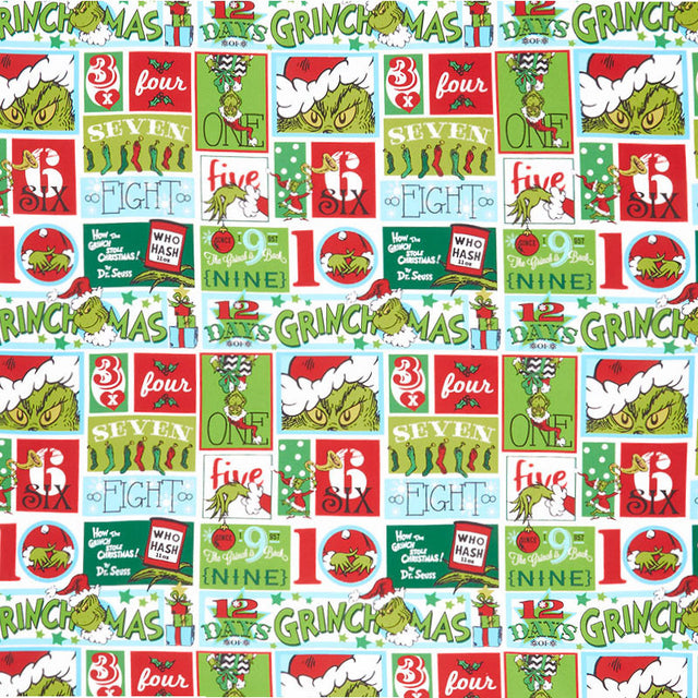 Robert Kaufman Dr. Suess How The Grinch Stole Christmas Characters Cotton Fabric - Each