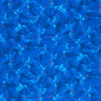 Hummingbird Heaven - Hummingbird Allover Royal Yardage