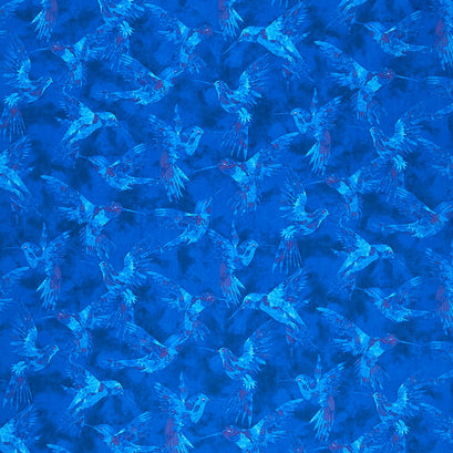 Hummingbird Heaven - Hummingbird Allover Royal Yardage