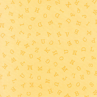 Hungry Animal Alphabet - ABC Toss Lemon Yardage