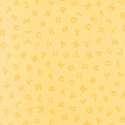 Hungry Animal Alphabet - ABC Toss Lemon Yardage