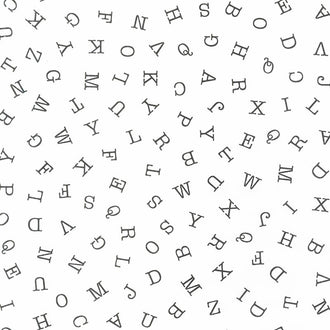 Hungry Animal Alphabet - ABC Toss Off White Yardage