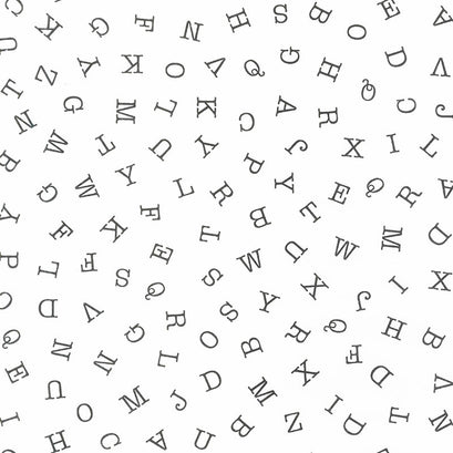 Hungry Animal Alphabet - ABC Toss Off White Yardage
