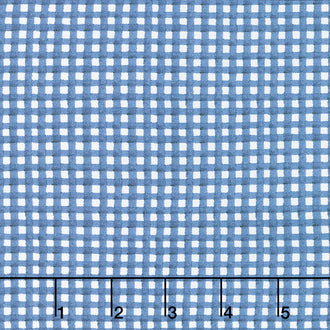 Hungry Animal Alphabet - Gingham Blue Yardage