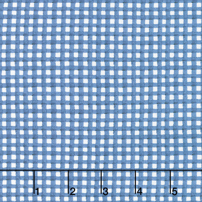 Hungry Animal Alphabet - Gingham Blue Yardage