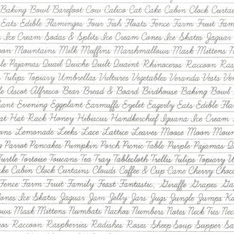 Hungry Animal Alphabet - Penmanship Off White Yardage
