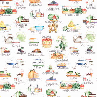 Hungry Animal Alphabet - Soup Off White Digitally Printed Yardage