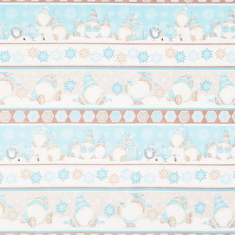I Love Sn'Gnomies - Gnome Novelty Stripe Multi Flannel Yardage