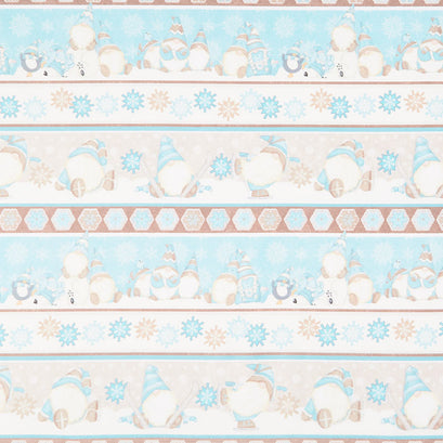 I Love Sn'Gnomies - Gnome Novelty Stripe Multi Flannel Yardage