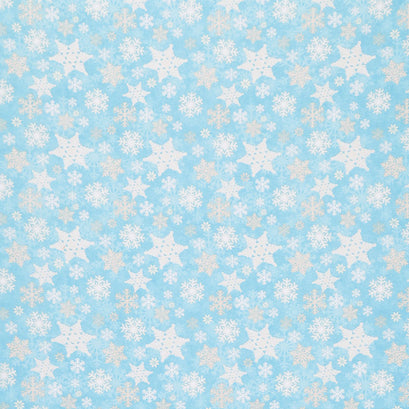 I Love Sn'Gnomies - Snowflake Aqua Flannel Yardage