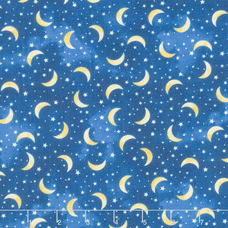 I Love You to the Moon & Back - Tossed Moons and Stars Navy Yardage