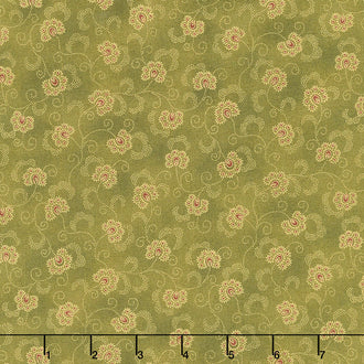 Idaho Prairie Star - Stylized Foulard Green Yardage