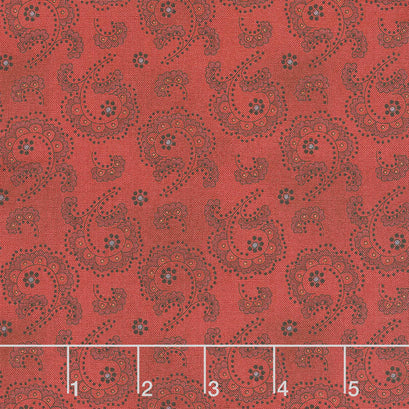 Idaho Prairie Star - Stylized Swirl Red Yardage
