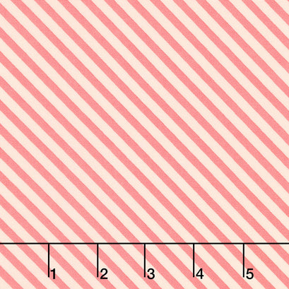 Idyllic - Stripes Coral Yardage
