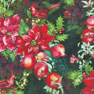 Illuminating the Season - Winter's Flight Tannenbaum Digitally Printed Yardage