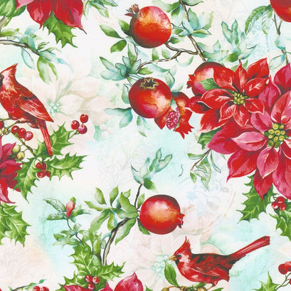 Illuminating the Season - Winter's Flight Vanilla Digitally Printed Yardage