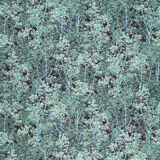 In the Moonlight - Trees Forest Metallic Yardage