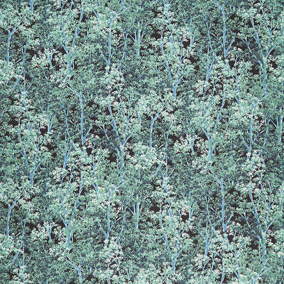 In the Moonlight - Trees Forest Metallic Yardage