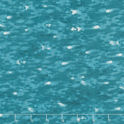 In the Moonlight - Water Teal Metallic Yardage