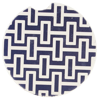 Indigo Patterns Car Coaster - Geometric
