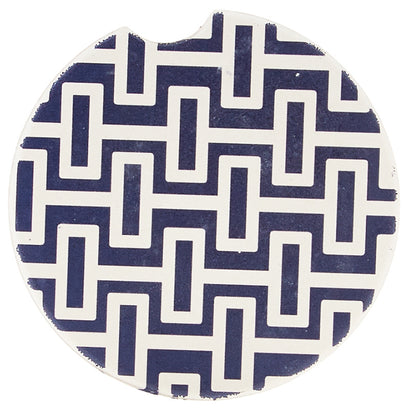 Indigo Patterns Car Coaster - Geometric