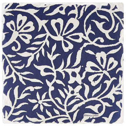 Indigo Patterns Coaster - Floral Vines