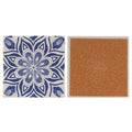 Indigo Patterns Coaster - Flower Burst Medallion