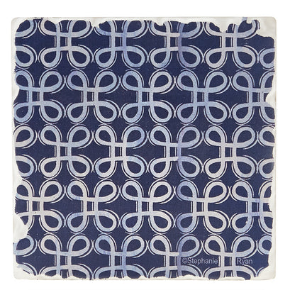 Indigo Patterns Coaster - Loops