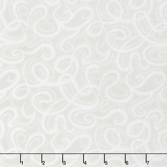 Infinity - Paisley Script Light Gray 108" Wide Backing