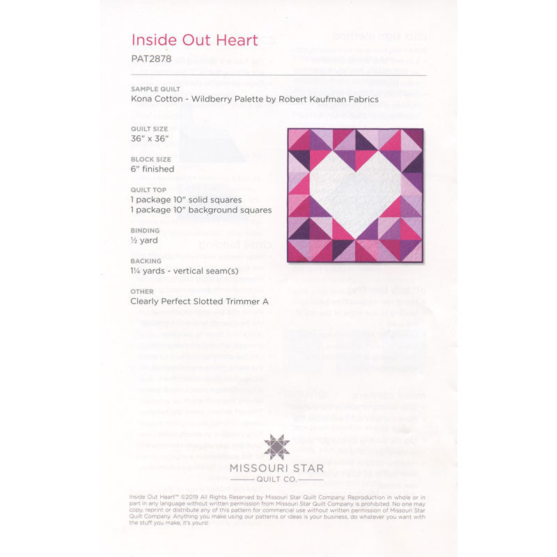 Inside Out Heart Wall Hanging Pattern by Missouri Star Alternative View #1
