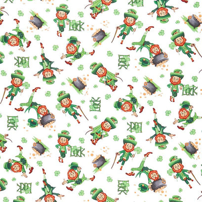 Irish Folk - Leprechaun Toss White Yardage