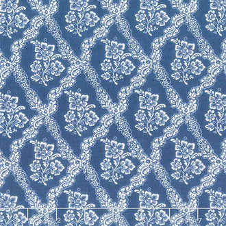 Isobel - Diamond Floral Navy Yardage