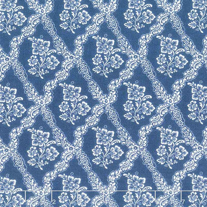 Isobel - Diamond Floral Navy Yardage