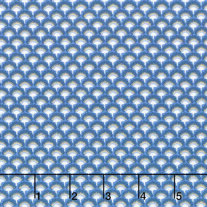 Isobel - Scallop Blue Metallic Yardage