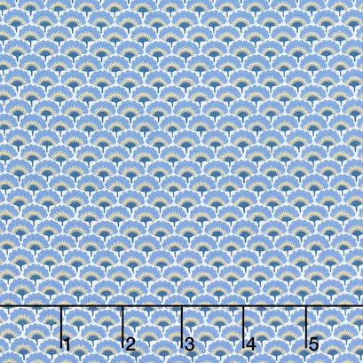 Isobel - Scallop Cornflower Metallic Yardage