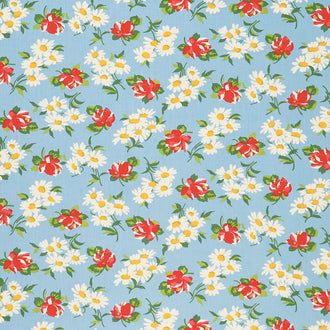 It's Elementary - Garden Blooms Blue Yardage