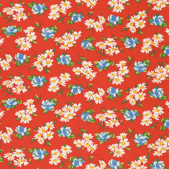 It's Elementary - Garden Blooms Red Yardage