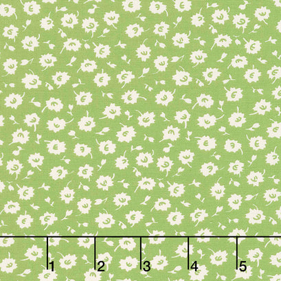 It's Elementary - Scattered Blossoms Green Yardage