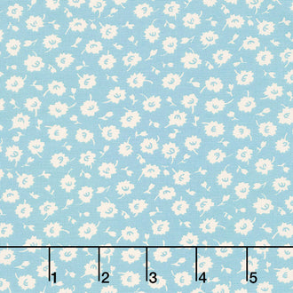 It's Elementary - Scattered Blossoms Light Blue Yardage