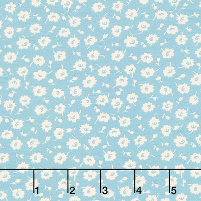 It's Elementary - Scattered Blossoms Light Blue Yardage