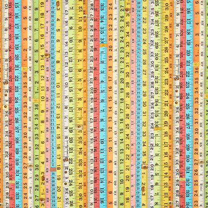 I've Got a Notion - Measuring Tapes White Multi Yardage