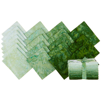 Java Batiks - Marble Green Favorites Fat Quarter Bundle
