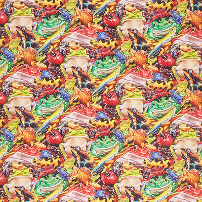 Jewels of the Jungle - Piled-Up Frog Black Yardage