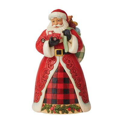 Jim Shore Heartwood Creek Santa Holding Red Truck Figurine