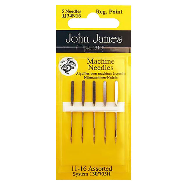 John James Machine Needles - Regular Sharp Point Assorted 11/80 and 16/100
