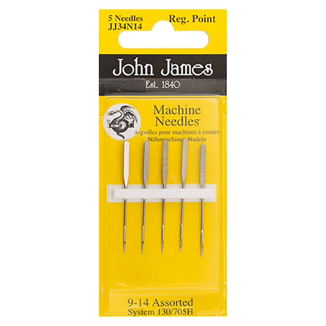 John James Machine Needles - Regular Sharp Point Assorted 9/70 and 14/90