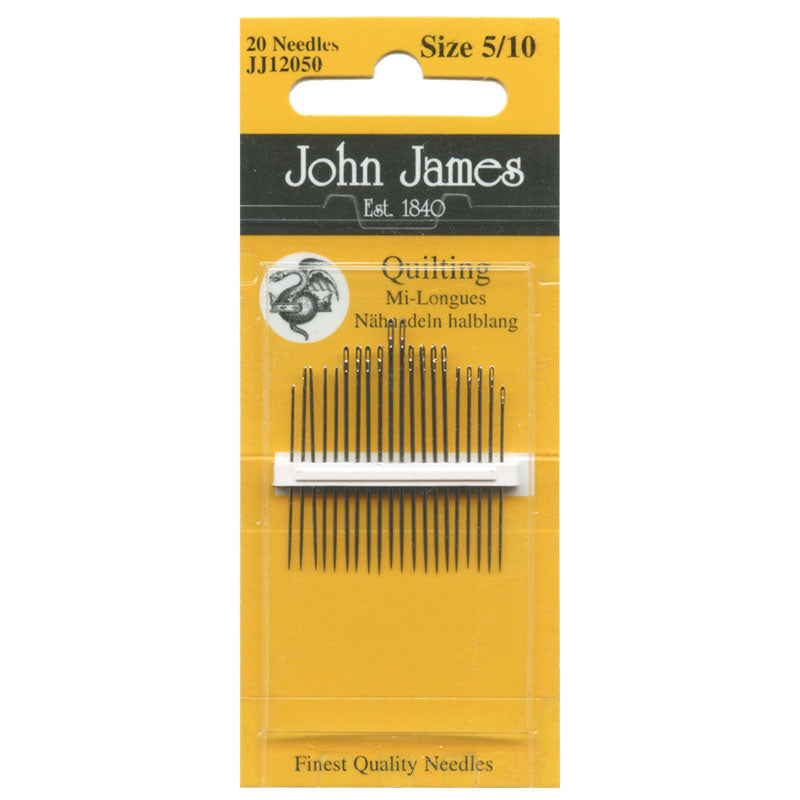 John James Quilting Needles - Assorted Sizes 5/10 (20 ct)