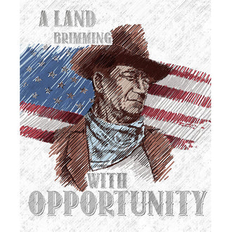 John Wayne Americana - John Wayne White Panel